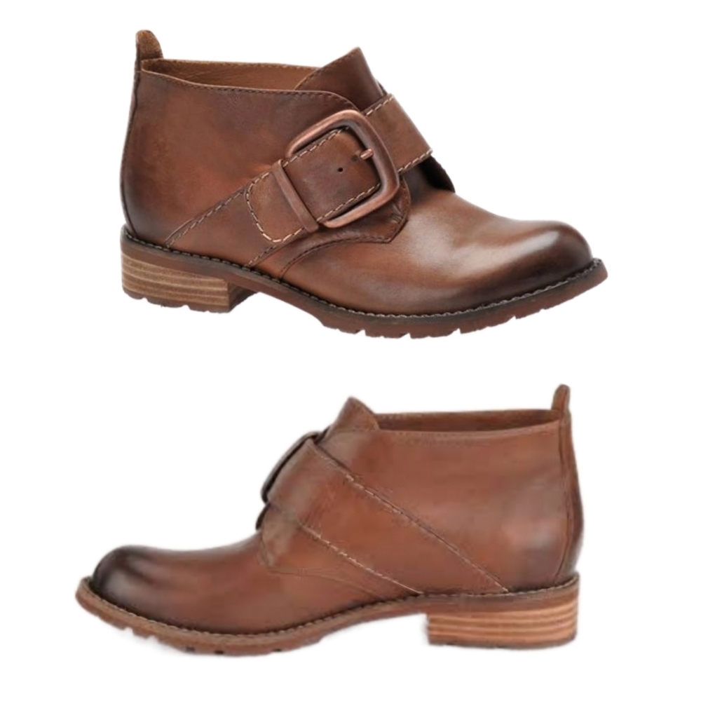 SOFFT "Boone" Genuine Leather Ankle Bootie with Buckle Accent